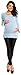 Zeta Ville Women's Maternity Stretch Warm Knit Bodycon Tunic Bolero Neck - 402c (Light Blue, UK 8/10)