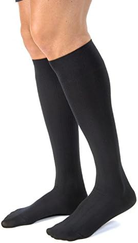 Knee Length Anti Embolism Medical Compression Socks - LARGE - BLACK 14-17mmHg