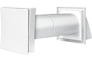 Dryzone Telescopic Passive Wall Intake Vent Grille Kit with Filter (100 mm, White) | Adjustable Airflow | Condensation & Mould Control | No Wiring | Up to 500 mm Duct