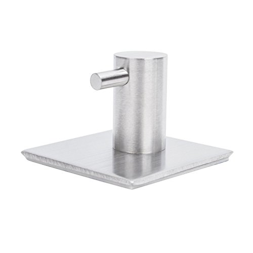 Handtuchhaken Bademantelhaken Kleiderhaken Edelstahl Einzel selbstklebend Nickel Haken gebürstet - 5