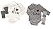 Produktbild Baby Body Set mit Socken für Junge & Mädchen, Mama & Papa | Geschenkset | Geschenk zur Geburt und Taufe | Kleidung | Creme, Grau mit Spruch | Langarm | 100% Bio-Baumwolle