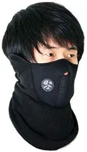 Tip&Top creation Mens Fibreglass, Cotton Anti Pollution Dust Sun Protection Half Ninja Bike Riding & Cycling Face Cover Mask, Black