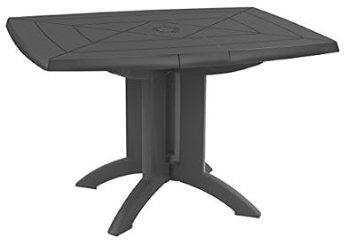 GrosFillex Table de jardin en resine Vega 118 x 77 cm anthracite