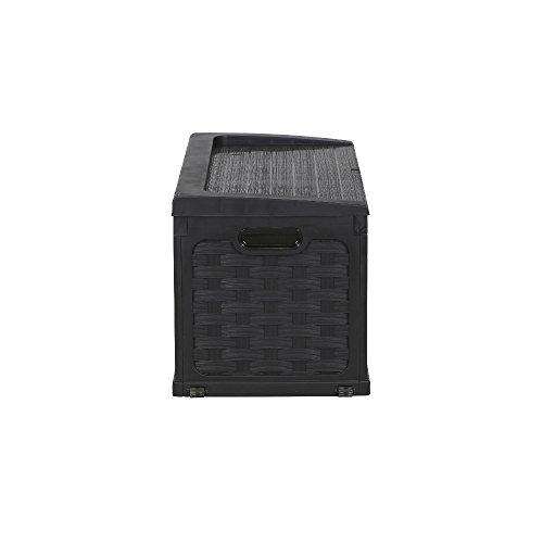 Auflagenbox / Gartenbox / Kissenbox Rattan Design *Farbe schwarz* ca. 117 x 56 x 56 cm - 5