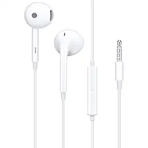 OPPO Mh319 Half-Ear Wired Earphones with mic,Suitable for Android Smartphones?White?