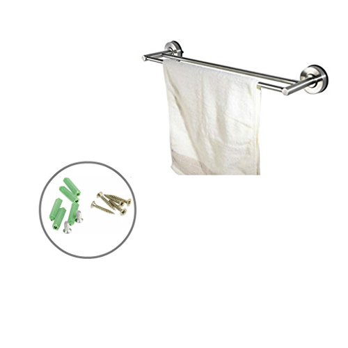 Gazechimp 60cm Edelstahl Doppel Handtuchhalter Wand Handtuchstange Handtuch Halter 2-armig - 4