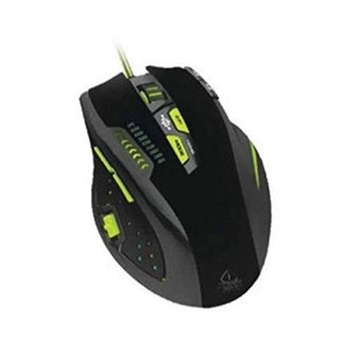 Keep Out Gaming X9PRO - Ratón gaming láser, color gris, verde y negro
