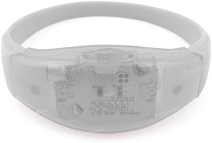 iXium Sound and Voice Activated Control LED Bracelet Fashion Bangle Party Clubbing Music Festival Flashing - White