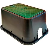 RIEGOPRO Rectangular Irrigation Box for Burial with 2 Outlets, Base 49 x 35 cm, Top 40 x 26 cm, Height 22.5 cm, Lid with Swiv