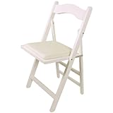 SoBuy FST06-W Chaise pliante en bois avec assise rembourrée, Chaise pliable pour Cuisine, Bureau, etc -Blanc