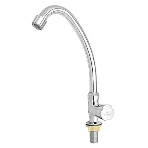 HALOSIS (QUALITY FIRST) Brass Swan Big Neck Tap | Kitchen Sink Faucet with Flexible Spout | Foam Water Flow | Quarter Turn(Chrome Finish/Brass Fittings)