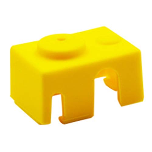 Preisvergleich Produktbild Silikonhülle Abdeckung Socken Shell Hochtemperaturschutz für V6 PT100 Aluminiumblock 3D Druckerzubehör - Gelb