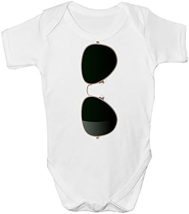 Baby Aviator Sunglasses Vest Grow Clothes Cool Cute Bodysuit Top Size Boys Girls (Newborn)