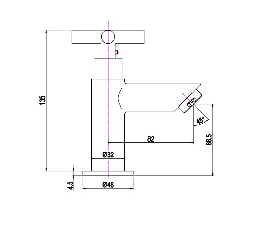 Bad Kaltwasser Armatur Standventil Wasserhahn mit einem Anschlussschlauch - 2