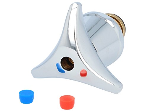 Hahnoberteil Dreisternoberteil Ventiloberteil für Armaturen 1/2"- Warm (Rot)