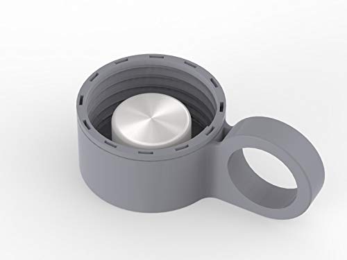 purifyou - Botella de Agua de Vidrio con Tapa de Repuesto (32 onzas, con Funda de Silicona), Gris, (Pastel Gray)