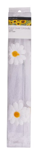 Epicurean Europe Fliegenhaube, Gänseblümchen-Design, 30 x 30 cm, Polyester mit Zinkrahmen, Weiß / Weiß / Gelb - 2