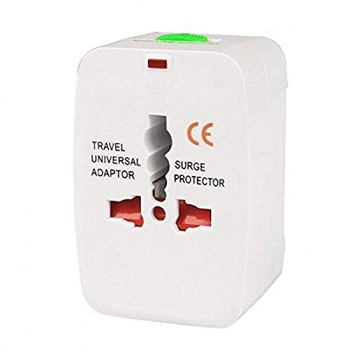GETHOME All-in-one International Travel Adaptor with Build in Dual USB Charger Ports with 125V 6A, 250V Protected Electrical Plug (White)