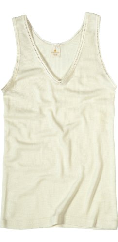 Wool/Silk V-Neck Nat L