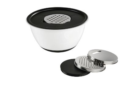 Preisvergleich Produktbild Schüssel mit auswechselbaren Edelstahl-Schneideeinsätzen, 3,5 l