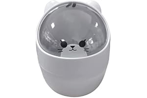 FROTOX Mini papelera de escritorio con tapa, papelera de mesa portátil, papelera de mesa de maquillaje, para el hogar, sala de estar, cocina, dormitorio, cuarto de baño, oficina, blanco/amarillo/gris oscuro