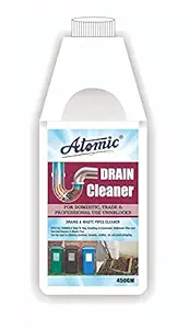 Atomic Drain Cleaner Powder (450 GM), Removes Clogs, Blockages in Washbasin, Sinks & Pipes within 20 Minutes