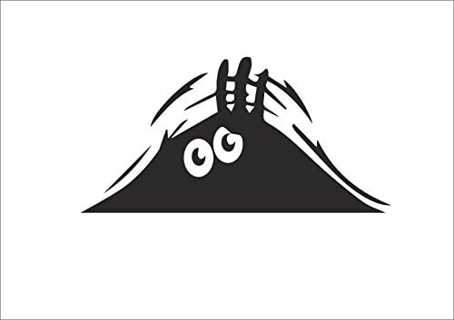 014B PEEPING CRITTER MONSTER Funny Car Van Window Bumper Vinyl Decal Sticker *