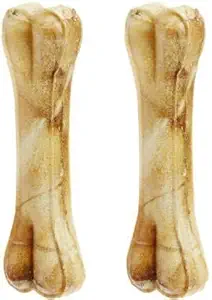 Pet Trends Rawhide Pressed Chew 12 Inch Dog Bone(Pack of 2)