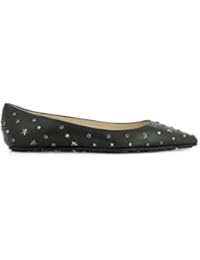 Jimmy Choo Mujer WILLISFLATLSXBLACKMULTI Negro Cuero Bailarinas
