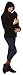 Happy Mama. Women's Maternity Fleece Hoodie Duo Top Carrier Baby Holder. 031p (Black, UK 12, L)