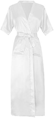 Sexy women SILK Stain Kimono Dressing Gown Bath Robe Babydoll Nightdres G-string