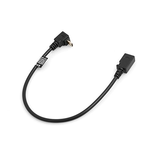 SYSTEM-S Micro USB 90° Grad abwärts Winkel auf Micro USB Adapter Kabel Datenkabel Ladekabel Verlängerung 27 cm