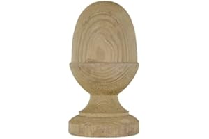 JUST THE JOB SUPPLIES Wooden Post Finial - Treated Pine - Acorn or Ball 50 75 100mm Brown or Green Cap (75mm Acorn - Brown)