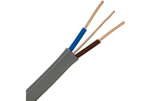 WCC® Twin & Earth Cables 6242Y Basec Approved - Various Sizes & Lengths (1mm, 10 Meters), Grey