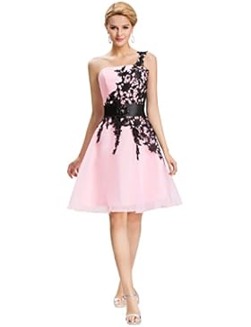 GRACE KARIN® Damen Brautjungfernkleid Knielang 1-Schulter Partykleider Cocktailkleider