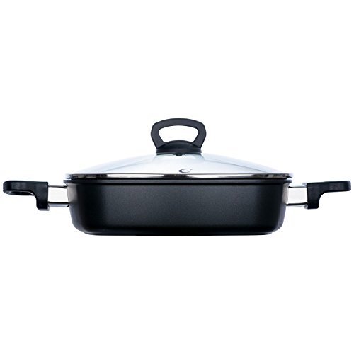 Preisvergleich Produktbild TVS Servierpfanne Classico Aluguss inkl. Glasdeckel Ø 24cm eckig