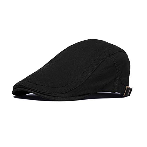 WETOO Schirmmütze Herren Schiebermütze Schwarz Driving Cabbie Jagd Flatcap Newsboy Cap