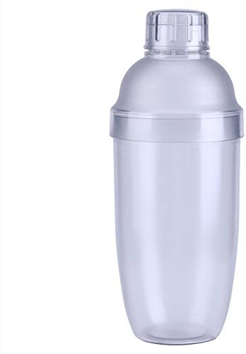 QuiCi Cocktail Shaker Transparent PC Resin Milk Tea Cocktail Drink Shaker Bottle Bar Pub Tool (700ml)
