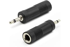CABLEPELADO Adaptador Audio Mono Jack 6.35 mm Hembra a Jack 3.5 mm Macho | Conversor Audio | Mono | PVC | Adaptador de Conector de Auriculares | 1 Unidad