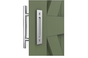 LTIYITL 24cm Stainless Steel Sliding Door Handle Barn Door Handle Modern Silver (1 Piece)
