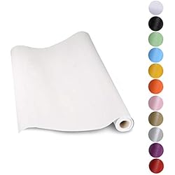 KINLO 5 * 0.61M Papier Peint Auto-Adhésif Blanc pour Armoire de Cuisine en PVC Imperméable Style Moderne Stickers Autocollant Muraux Étanche Décoration pour Chambre Salon Meuble