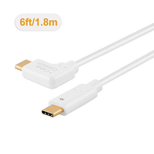 USB Typ C Kabel (5A), CableCreation USB 2.0 USB C zum linken Winkel USB C Kabel für neues Macbook (Pro), Google ChromeBook Pixel, Nexus 5X / 6P, & More, 6 Feet / 1.8M, Weiß - 2