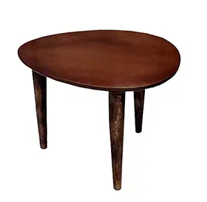 VANIYA CRAFTS Oval Shape MDF & Wooden Modern Coffee Table Centre Side End Table for Living Drawing Kids Room Bedroom Kitchen and Office Home Decor (Walnut Brown)