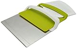 Fácil almacenamiento Silicone Gold Cortador, Recogedor y Espátula 3 en 1, Acero, Verde, 14.7x12.8x3 cm