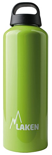 Laken Classic Trinkflasche weite Öffnung Schraubdeckel mit Schlaufe - 1 Liter, Apfelgrün