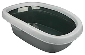 Trixie: - Carlo Cat Litter Tray with Rim | Made with Lightweight and Durable Material | Perfect Starter for Toilet Training Kittens | Keeps The Surrounding Area Clean - 38x17x58cm Grey