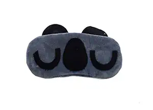 Nitsha Velvet Blind Sleeping Cartoon Character Eye mask shade for Men Women Girls Boys Kids - Black and White Model No.28