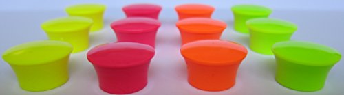 Supa-MagHigh-Vis Multi-coloured Drawing Pin Neo Magnet (Notice Board Magnet) 17mm Dia x 10mm, Pack of 12 contains 3 off each high-vis orange, yellow, pink & green