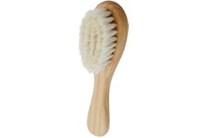 JIAMAOHUA Baby Hair Brush,Baby Massage Brush with Wooden Handle, Natural Soft Goat Bristles Hairbrush for Newborns Toddlers Kids, Wood Hairbrush for Babys Hair and Scalp,Cradle Cap Brush, Baby Registry Gift