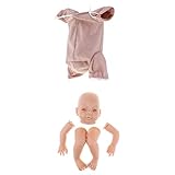 Kits de bebés recién nacidos de 20 pulgadas: cuerpo de tela y muñeca de silicona suave sin pintar, con cabeza, 3/4 brazos y piernas completas